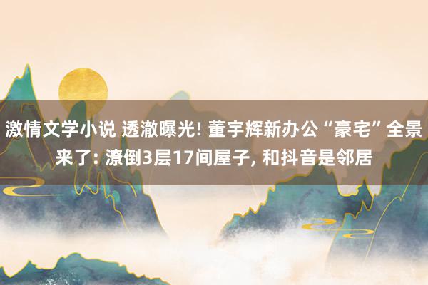 激情文学小说 透澈曝光! 董宇辉新办公“豪宅”全景来了: 潦倒3层17间屋子, 和抖音是邻居