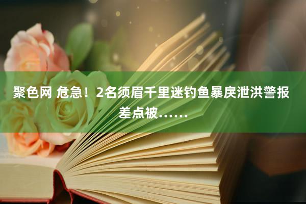 聚色网 危急！2名须眉千里迷钓鱼暴戾泄洪警报 差点被……