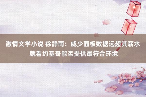 激情文学小说 徐静雨：威少面板数据远超其薪水 就看约基奇能否提供最符合环境