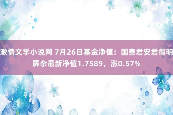 激情文学小说网 7月26日基金净值：国泰君安君得明羼杂最新净值1.7589，涨0.57%