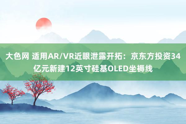 大色网 适用AR/VR近眼泄露开拓：京东方投资34亿元新建12英寸硅基OLED坐褥线