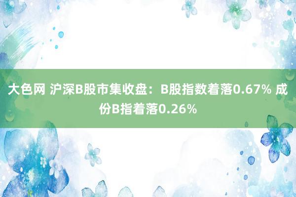 大色网 沪深B股市集收盘：B股指数着落0.67% 成份B指着落0.26%