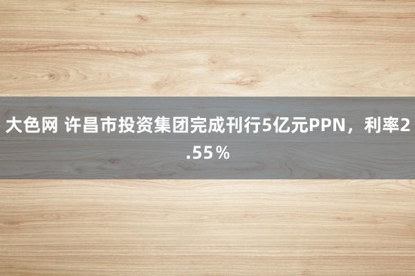 大色网 许昌市投资集团完成刊行5亿元PPN，利率2.55％