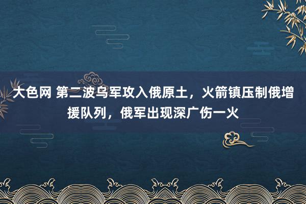 大色网 第二波乌军攻入俄原土，火箭镇压制俄增援队列，俄军出现深广伤一火