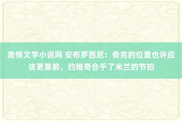 激情文学小说网 安布罗西尼：奇克的位置也许应该更靠前，约维奇合乎了米兰的节拍