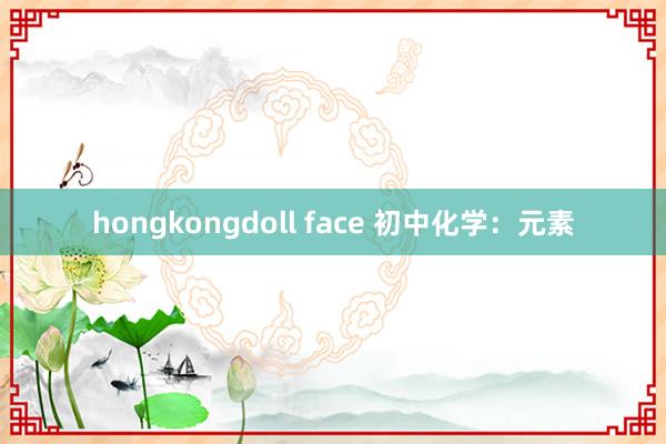 hongkongdoll face 初中化学：元素